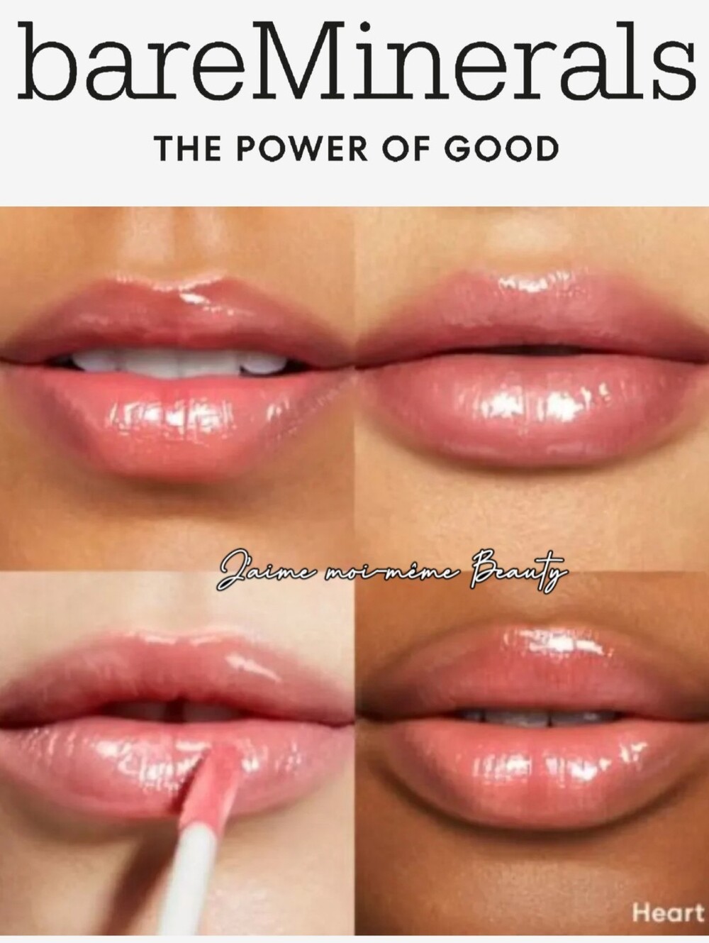 Bareminerals Mineralist HEART Lip gloss Balm- Sheer Milky Baby Pink With Pearl